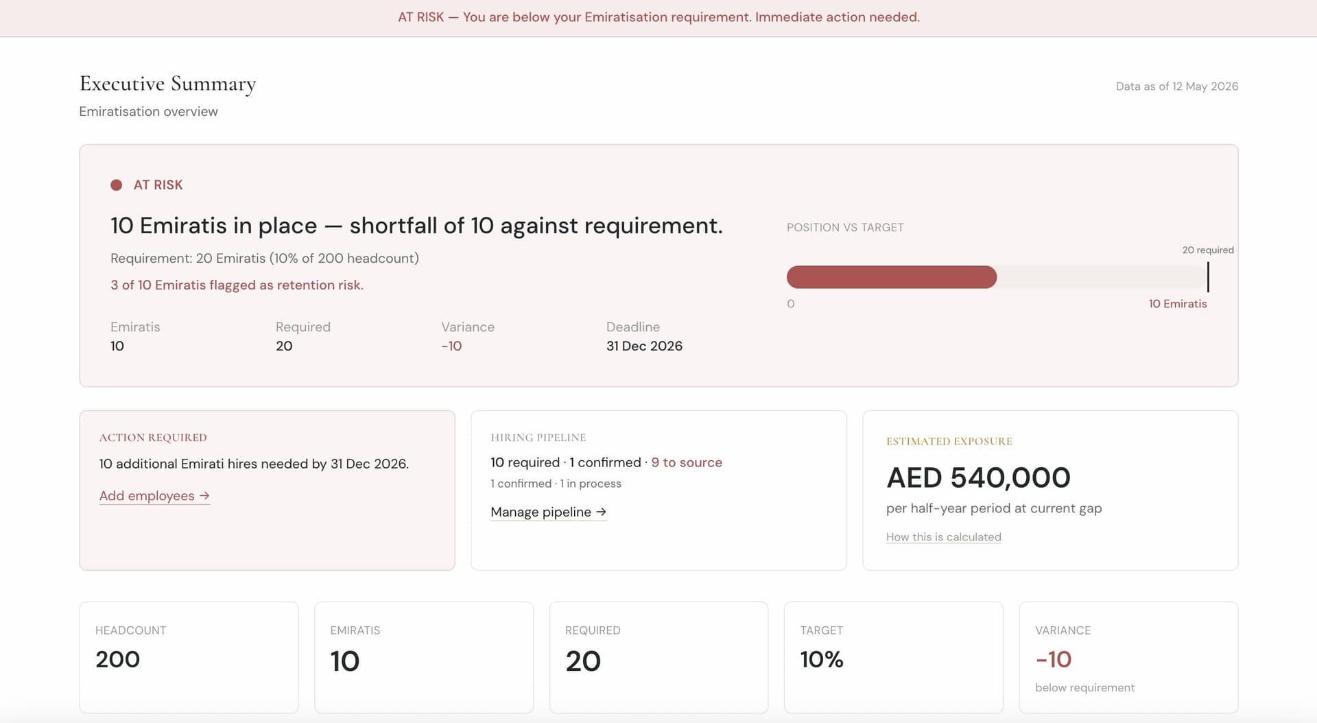 TPS Intelligence — Emiratisation Strategy dashboard
